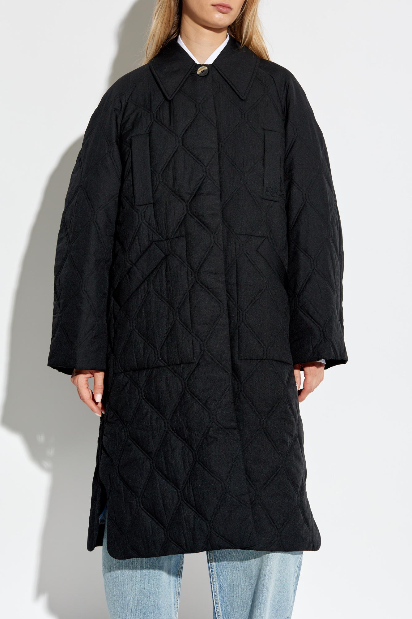 Black Quilted coat Ganni - SchaferandweinerShops Sweden